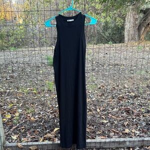 Zara Black Sleeveless Ribbed Maxi Dress